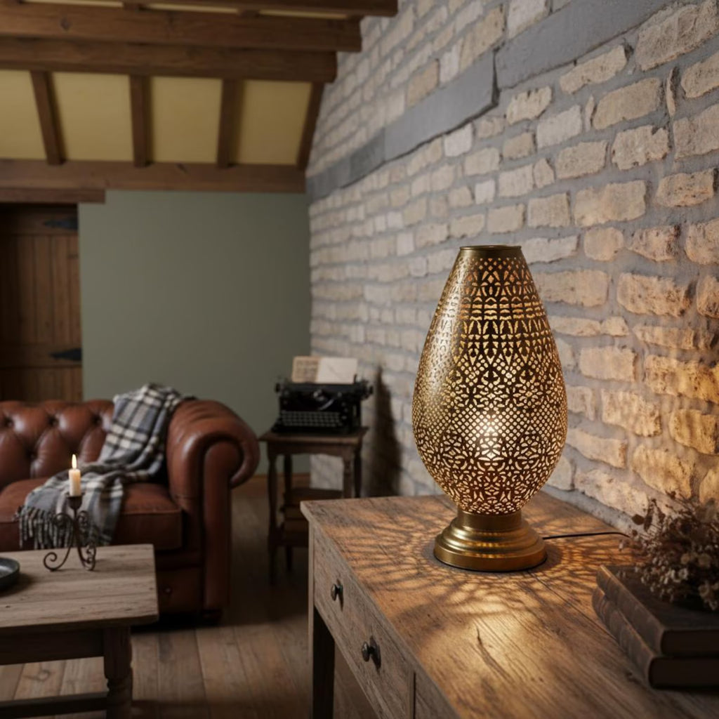 Refined Brass Unique Floor Lamp – Handmade Moroccan Standing Light Fixture for Oriental Art Style