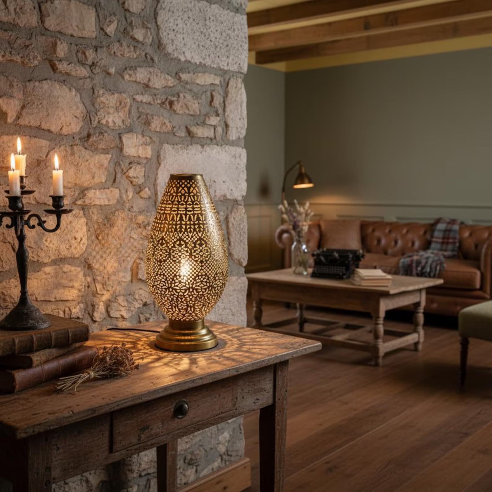 Refined Brass Unique Floor Lamp – Handmade Moroccan Standing Light Fixture for Oriental Art Style