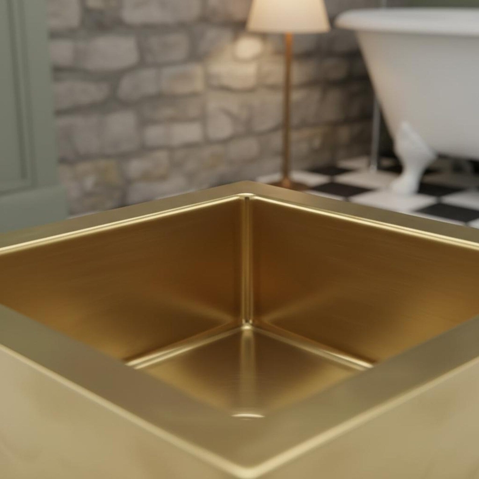 Solid Unlacquered Brass Undermount Kitchen Sink, Handmade Farmhouse Bar Sink